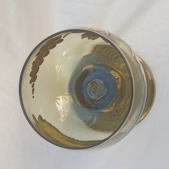 Vintage  Rhine Roemer Wine Glass Green Gold Beehive Souvenir Germany - Picture 5 of 10